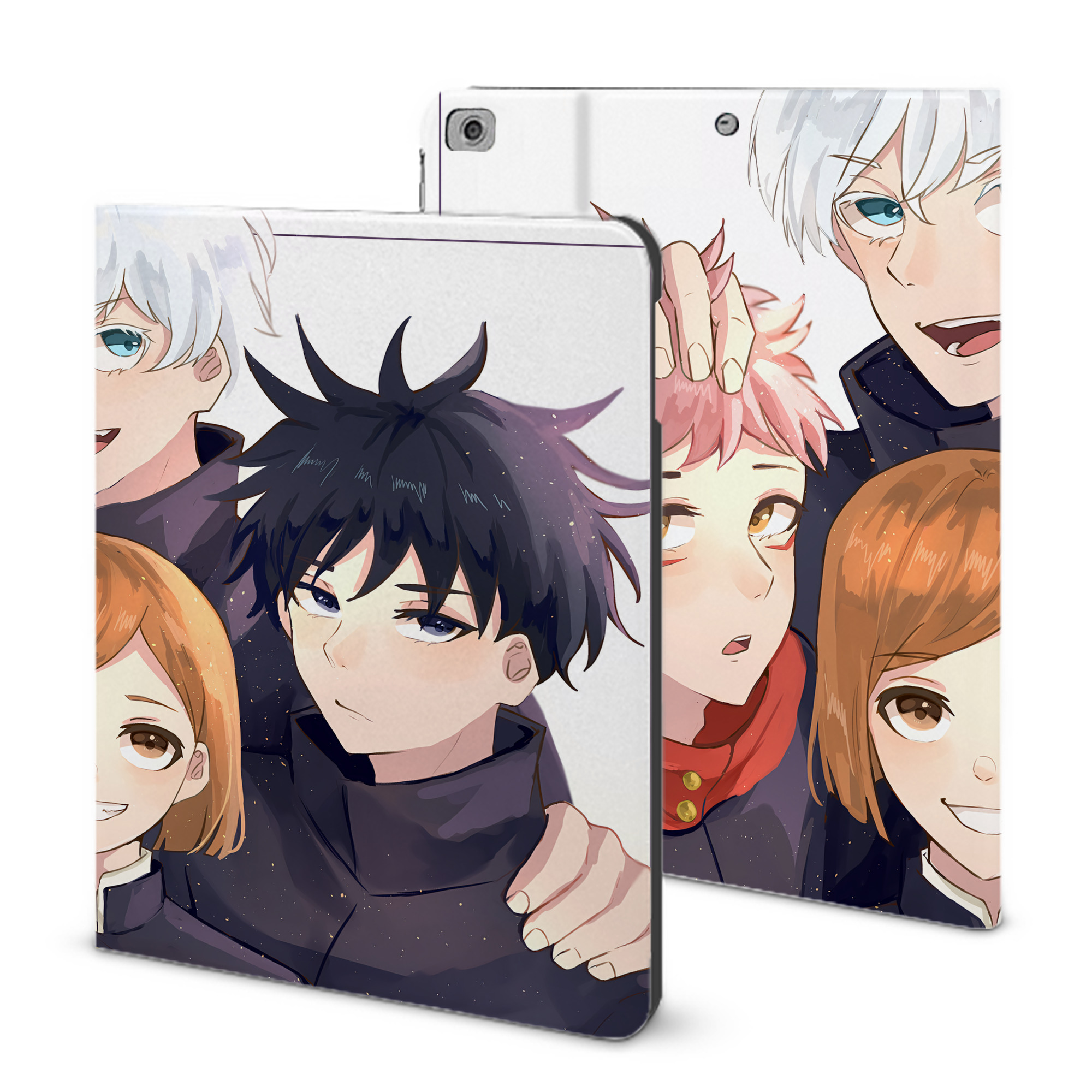 （画像用） 呪術廻戦 Jujutsu Kaisen IPad ケース ブック型 PUレザー TPU 耐衝撃 軽量 薄型 ペン収納なし 全面保護 IPad 各モデル対応